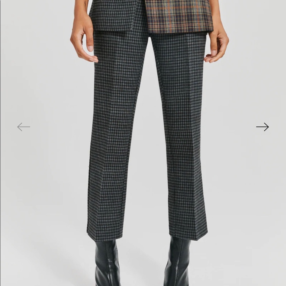 Plaid Cropped Trousers x Something Navy. NWT